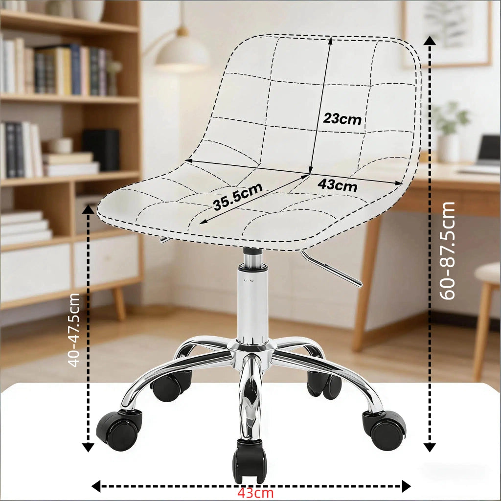 Sgabello girevole regolabile in velluto grigio chiaro con ruote, schienale ergonomico e base a 5 razze