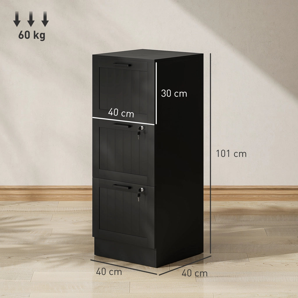 Scrivania con cassetti e barra appendiabiti ¨C zephmum ¨C nero 40x40x101 cm
