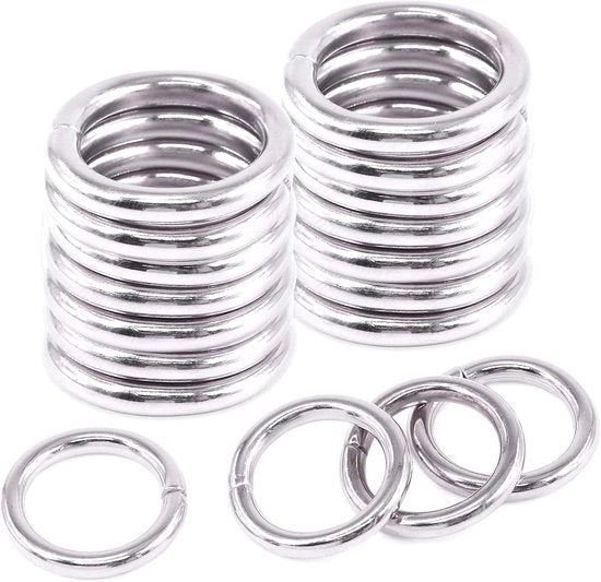 O-Ring Metallico Multifunzionale per Camping, Progetti DIY e Cinture per Cani - 60 pezzi da 25/32 pollici (20mm)