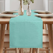 Tavolo da pranzo in stile rustico, asciugabile, con finitura in lino, impermeabile all'acqua, tavolo da pranzo per sala da pranzo, festa, decorazione estiva (verde menta, 40 x 240 cm)