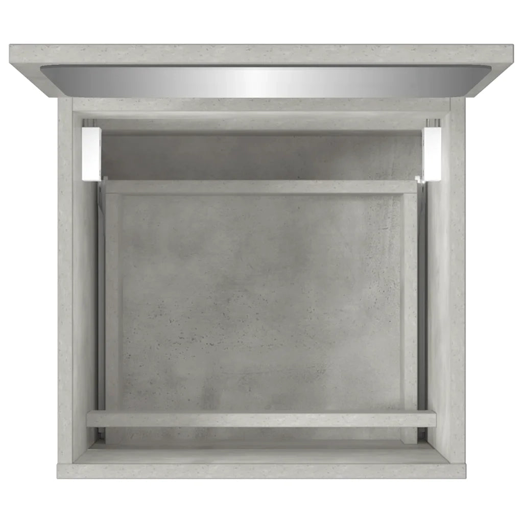 Mobile da Bagno con Specchio Grigio Cemento Legno Multistrato