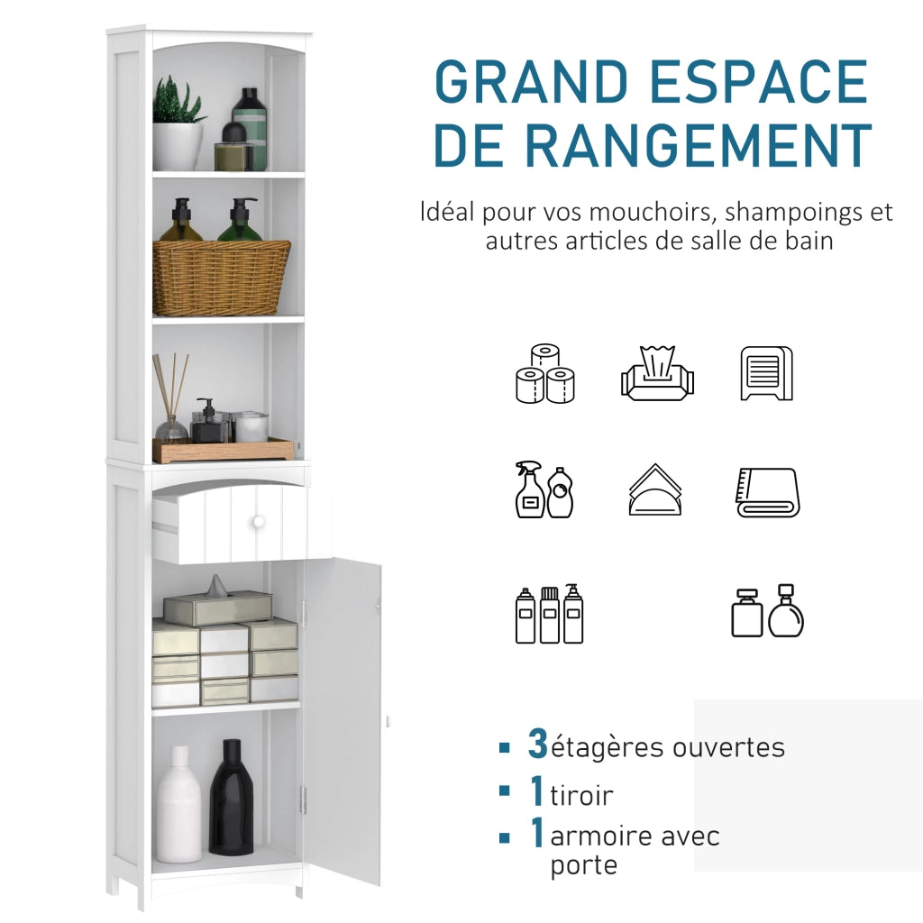 Colonna Mobile Bagno ¨C zephmum ¨C Bianco 34x24x170 cm