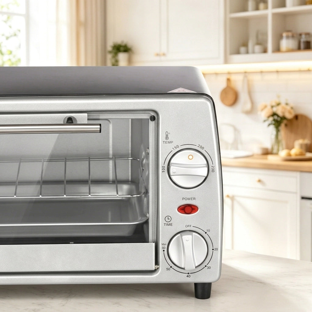 Mini Forno Elettrico 10 L con Temperatura 100-230°C; Timer 60 Min; Teglia e Griglia Regolabile