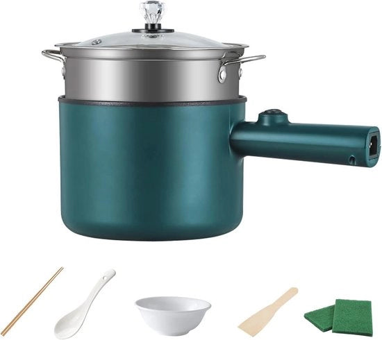 Mini Cucina Elettrica Multifunzionale 1,8L con Bollitore a Vapore e Accessori