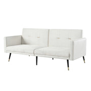 Divano letto 2 posti - con schienale regolabile e funzione letto - in velluto beige