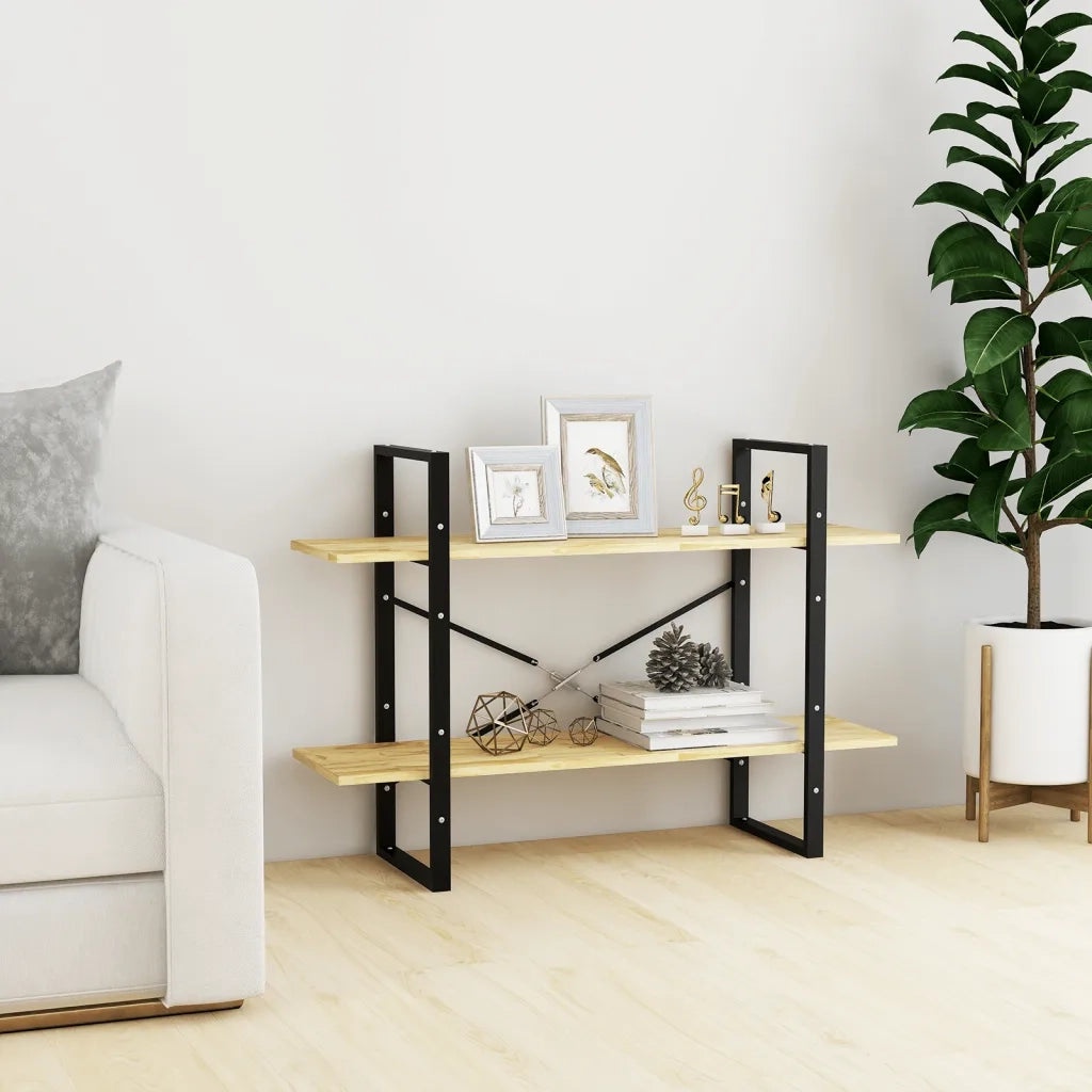 Libreria a 2 Ripiani 100x30x70 cm in Legno Massello di Pino 806472