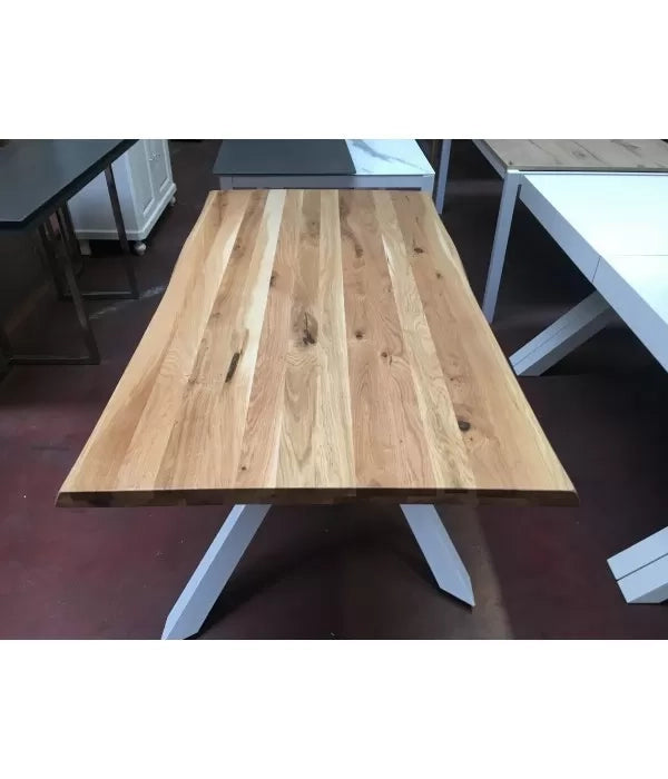 Tavolo big table fisso in rovere massello nodato spessore 6 cm. misura l.250 p.100 h.76 (1644) - Mobili 2G