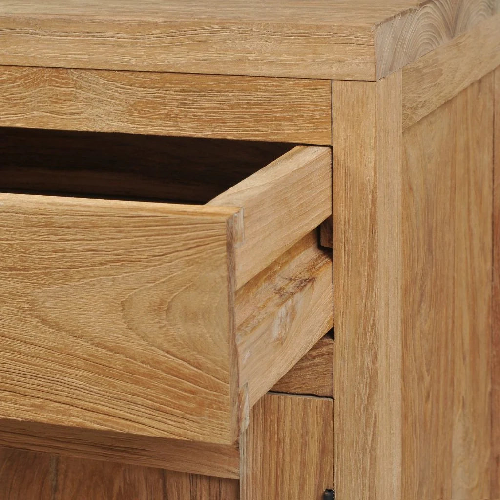 Comodino, cassettiera, armadio, mobili per camera da letto in teak massiccio, 40 x 30 x 50 cm, beige 1402123
