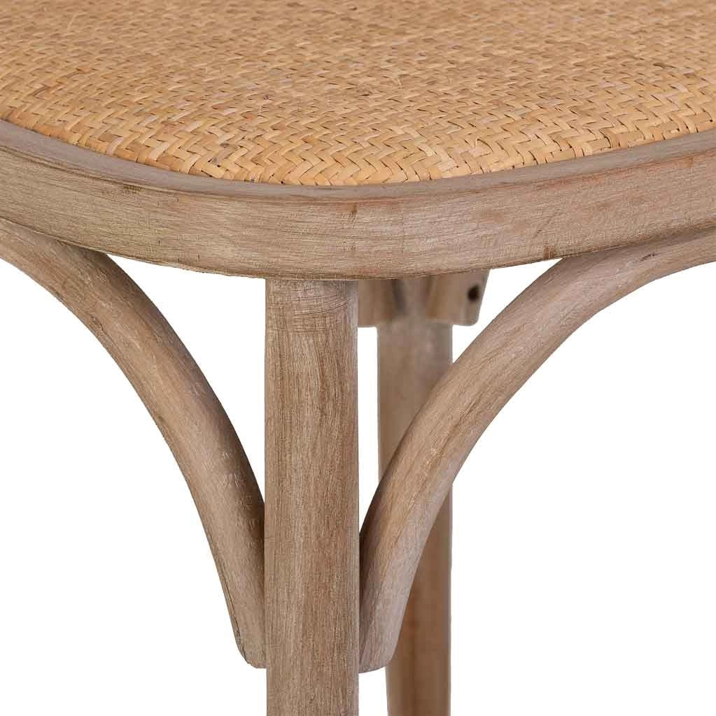 Sedia in legno e seduta in rattan 40x40x80h cm