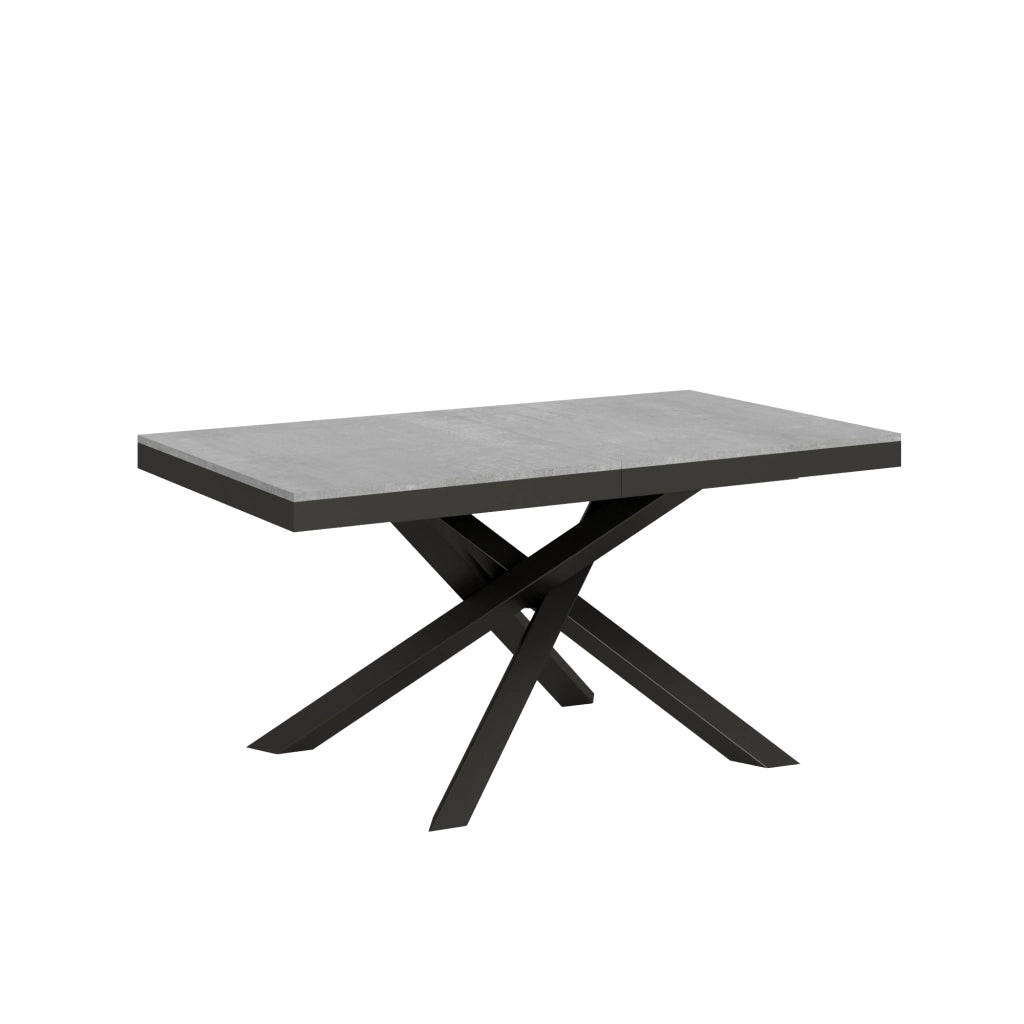 Tavolo allungabile 90x160/420 cm Volta Evolution Cemento telaio Antracite