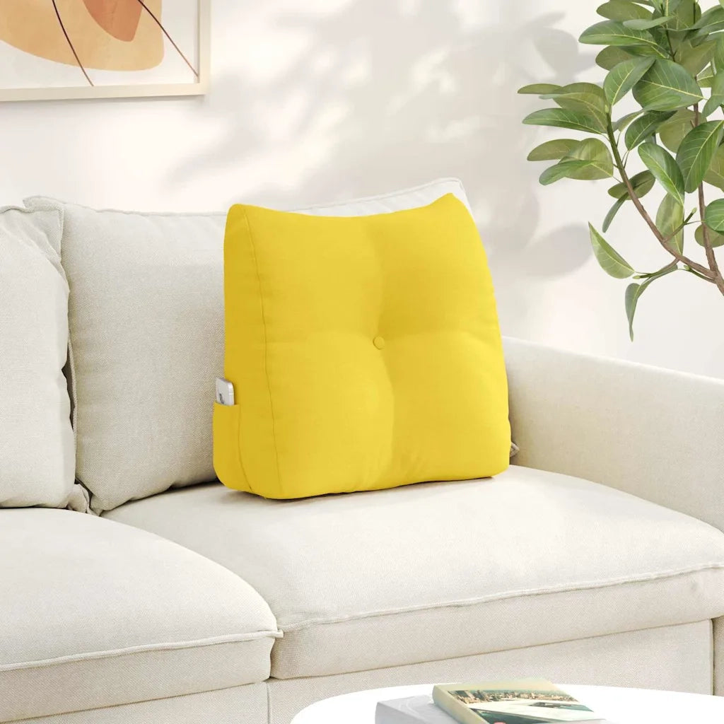 Cuscino per Schiena | Cuscino dorsale Giallo Chiaro 45 x 24 x 50 cm Tessuto