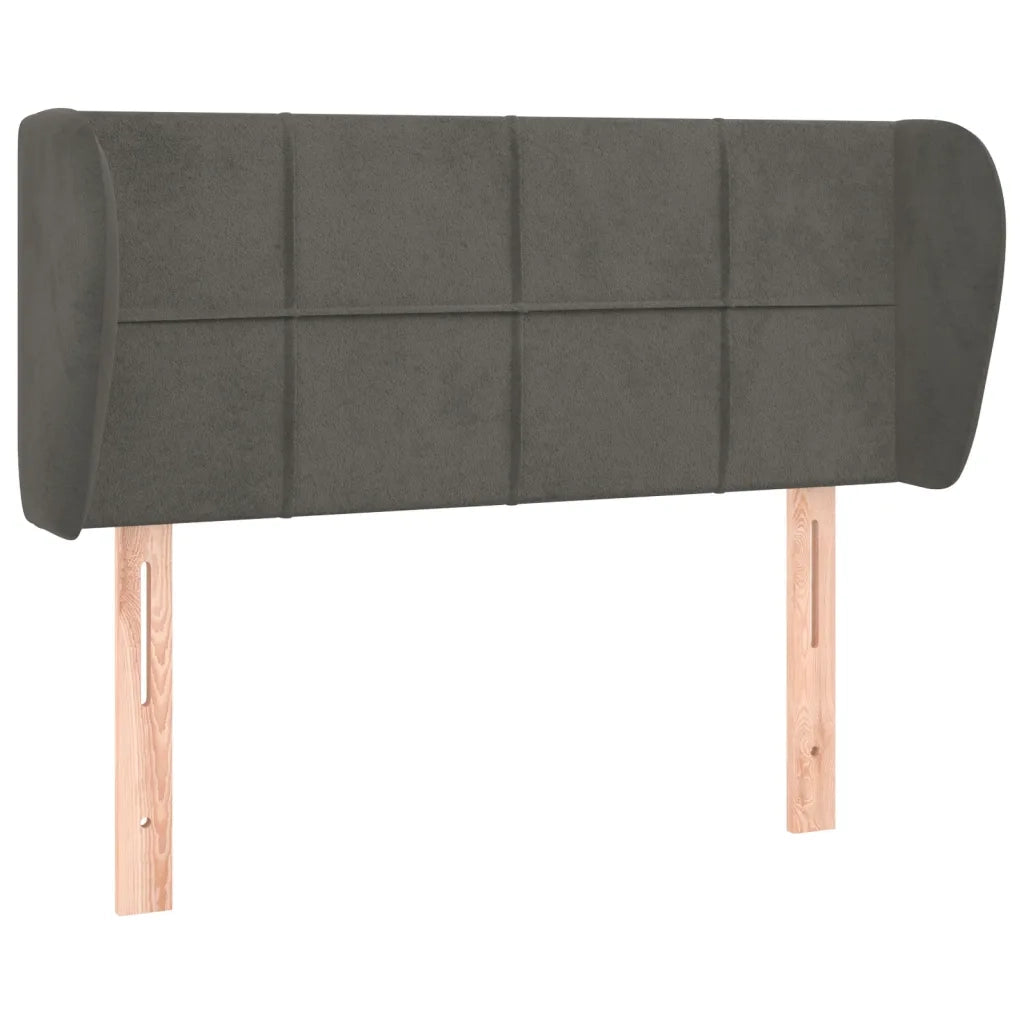 Testiera ad Orecchio Grigio Scuro 103x23x78/88 cm in Velluto 3117187