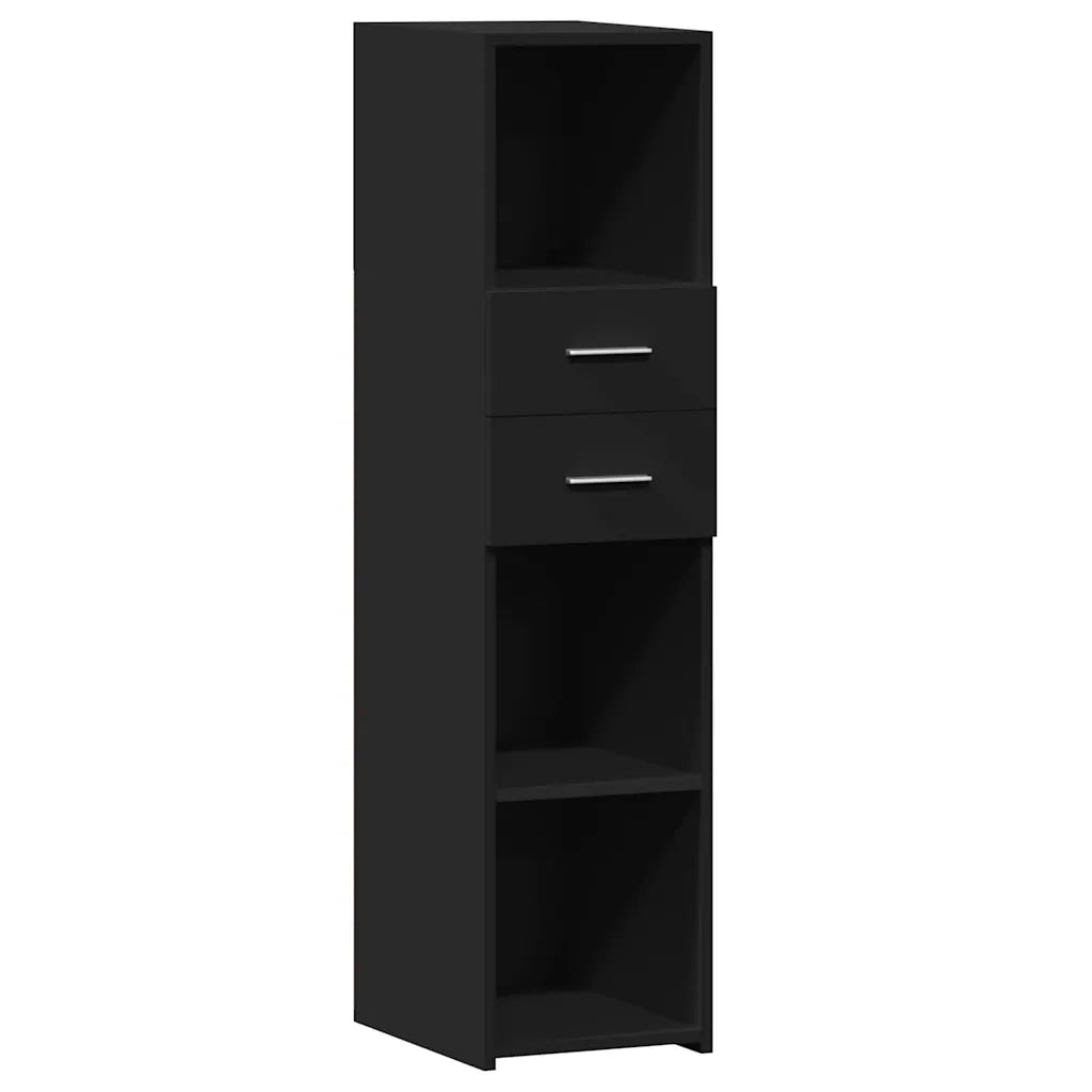 Credenza-Buffet-Armadio da cucina Nera 30x42,5x124 cm in Legno Multistrato
