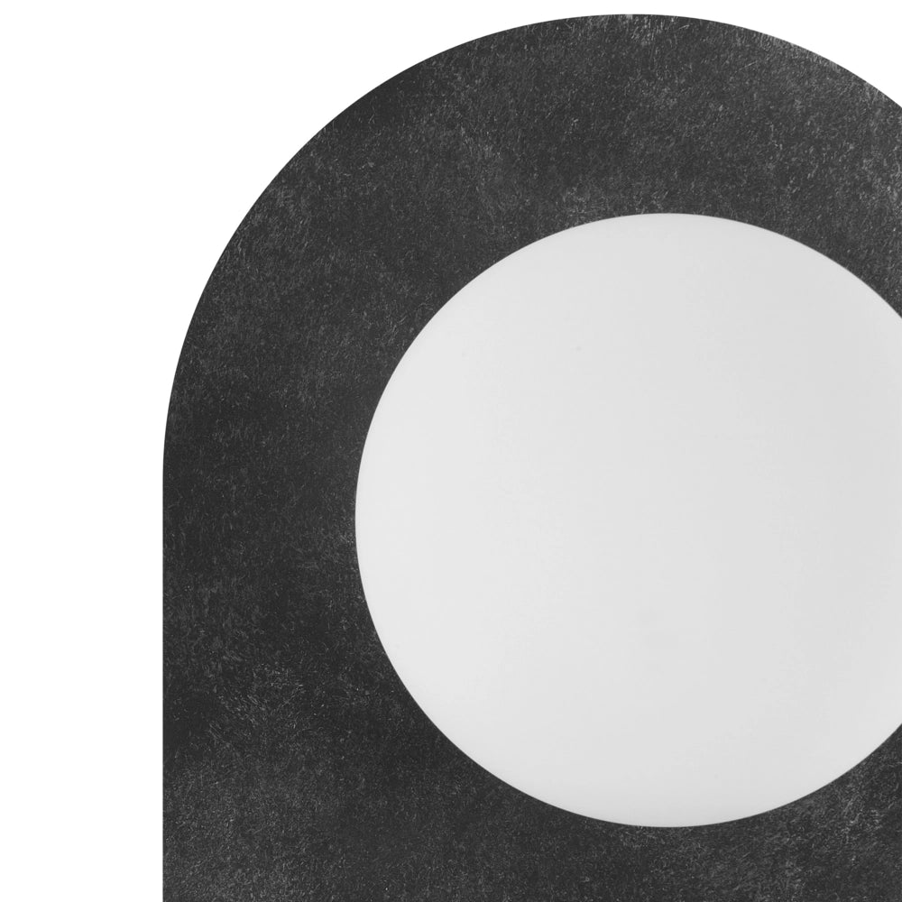 Lampada da parete in acciaio grigio grafite scuro con paralume rotondo in vetro e interruttore on/off Soggiorno moderno industriale Camera da letto