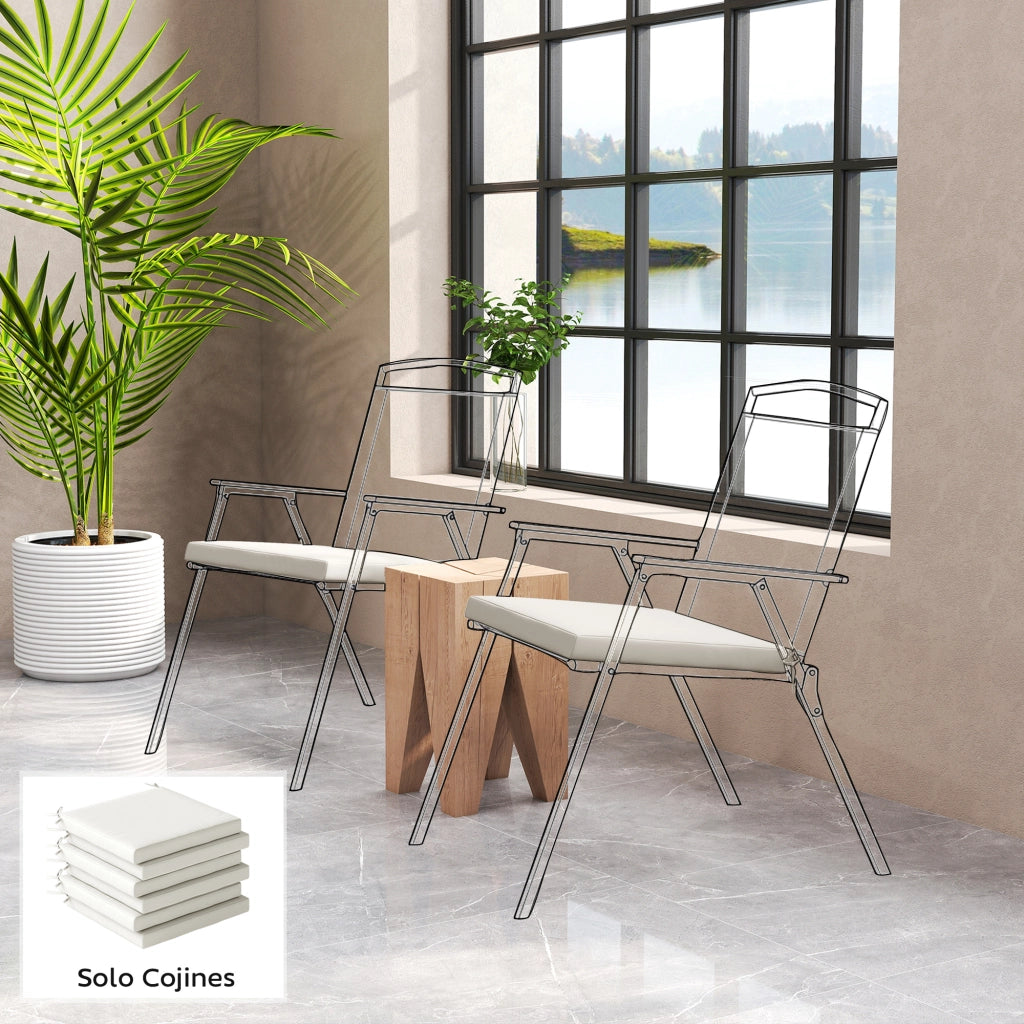 Set di cuscini per sedie da pranzo ¨C zephmum ¨C crema 46x42x7 cm 6 pezzi
