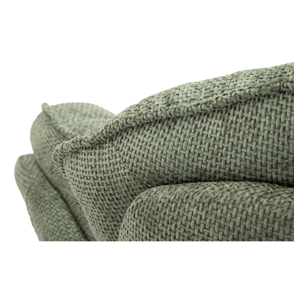 Poltrona girevole in poliestere verde con base in metallo nero