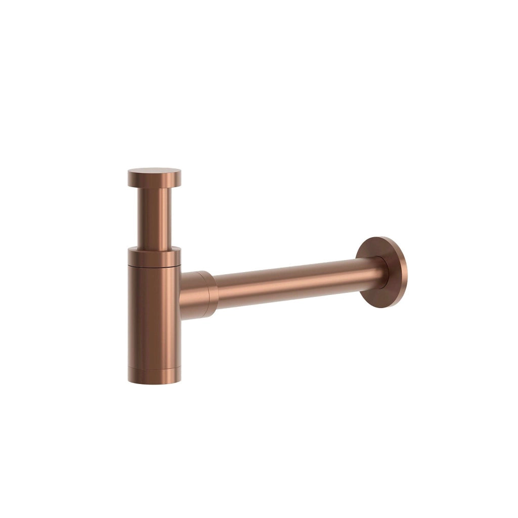 Sifone di scarico per lavandino in acciaio inox 316L PVD oro rosa resistente a corrosione e usura SIFONE-LEVANTE-ORO-ROSA