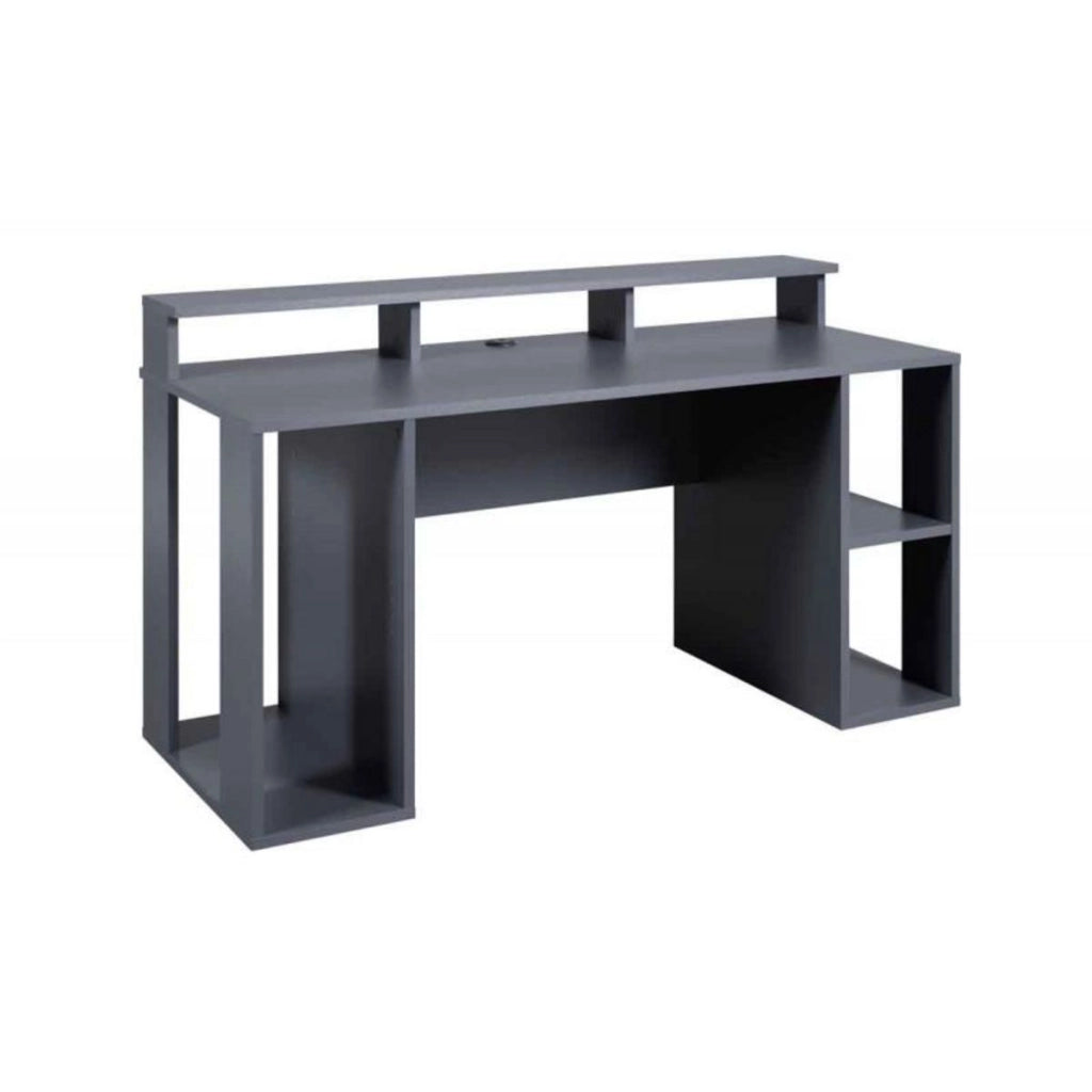 SCRIVANIA MULTIMEDIALE MATCH-POINT GAMING 160x91x76.5CM LAMINATO GRIGIO TITANIO
