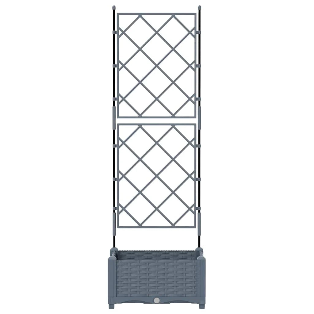 Fioriera da giardino moderna per esterni 40 x 40 x 125,5 cm resistente minimalista acciaio grigio chiaro 02_0058579