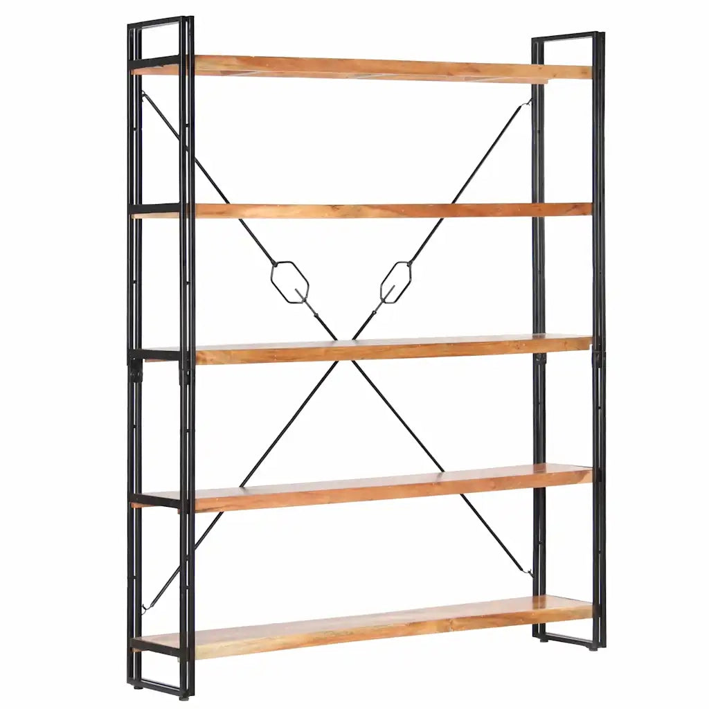 Libreria a 5 Ripiani 140x30x180 cm in Legno Massello di Acacia 286586