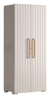 Armadio da Esterno 8 Ripiani 80x45x180H cm in Plastica Keter Groove Multispace Sabbia/Beige