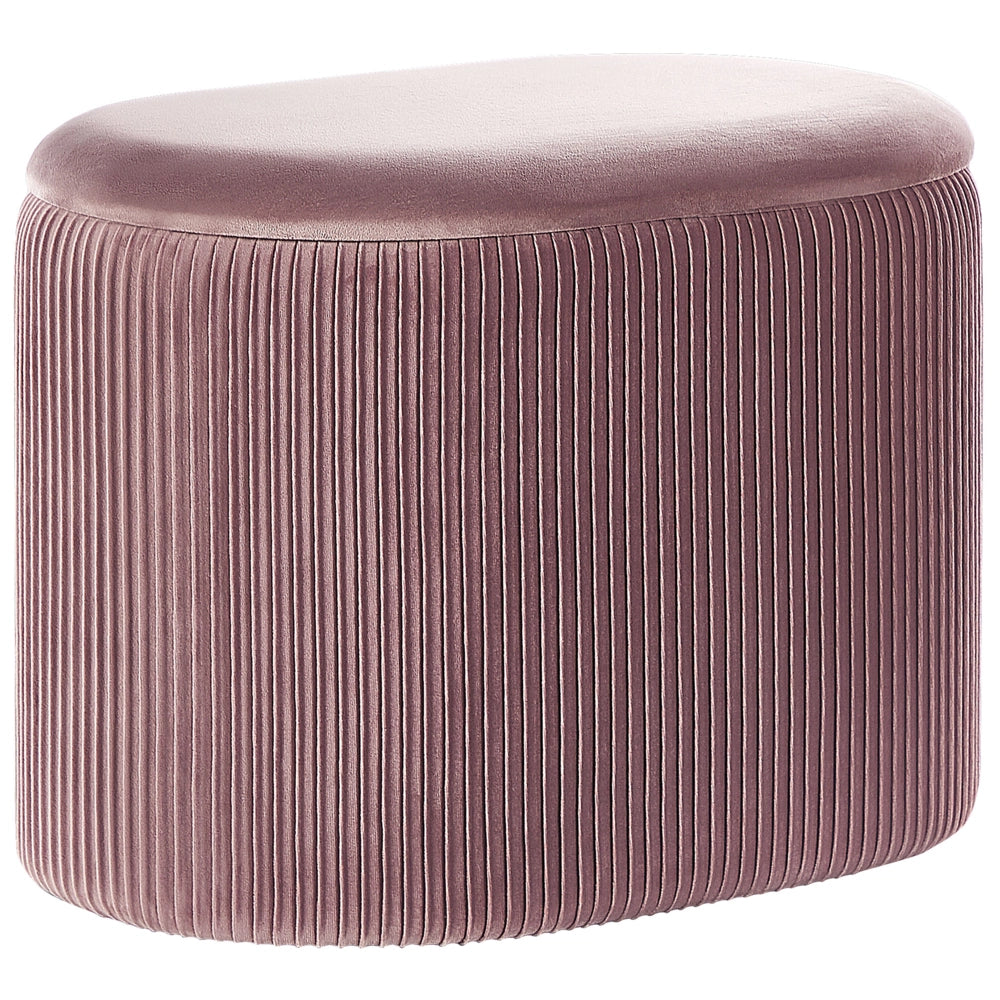 Pouf in velluto rosa glamour portaoggetti poggiapiedi soggiorno camera da letto