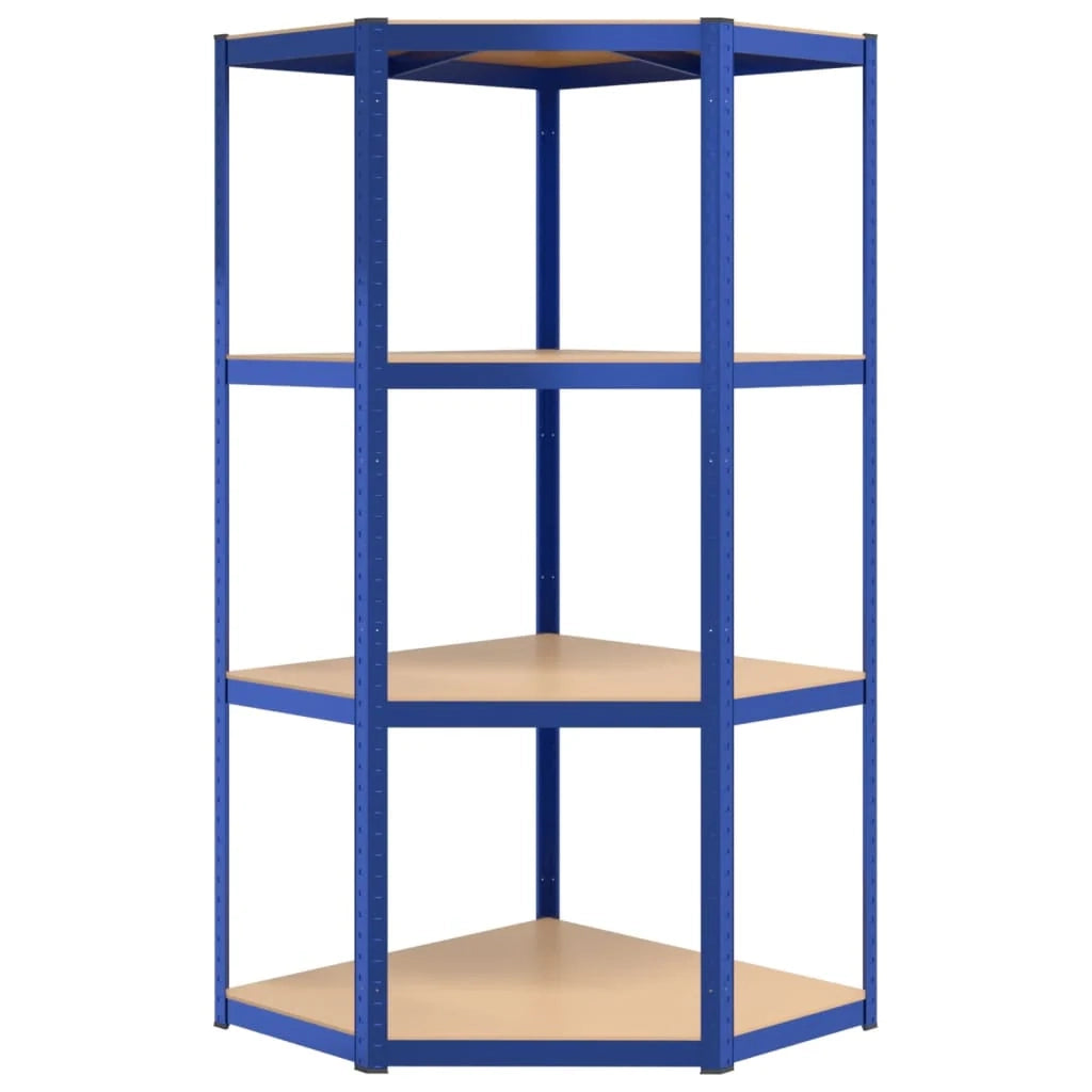 Mensola angolare a 4 ripiani in acciaio e legno ingegnerizzato blu 02_0045678