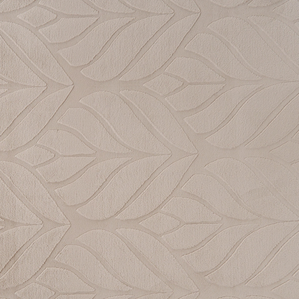 Tappeto da corridoio in pelliccia sintetica di coniglio beige in poliestere, 80 x 300 cm, rotondo, morbido, a pelo lungo, motivo a foglie