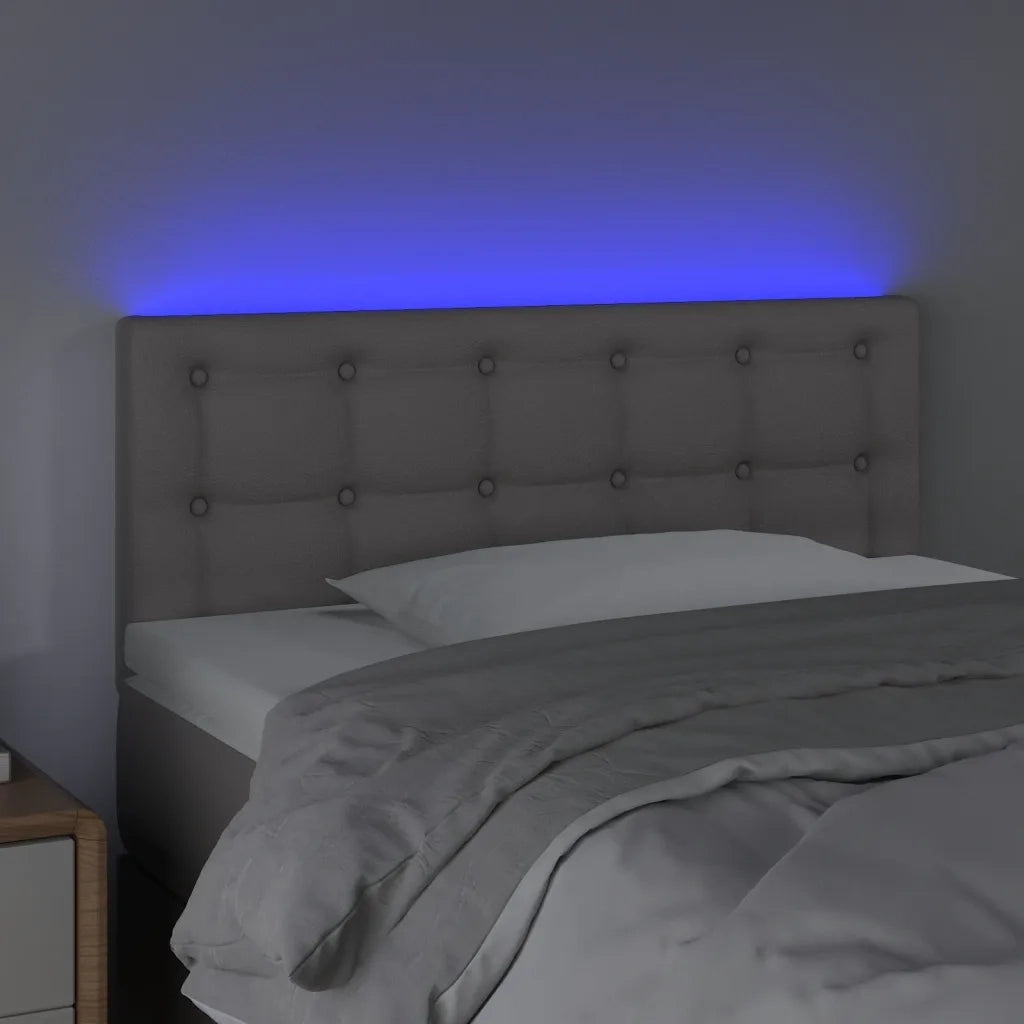 Testiera-Testata Decorativa Grigio a LED 100x5x78/88 cm in Similpelle 553626