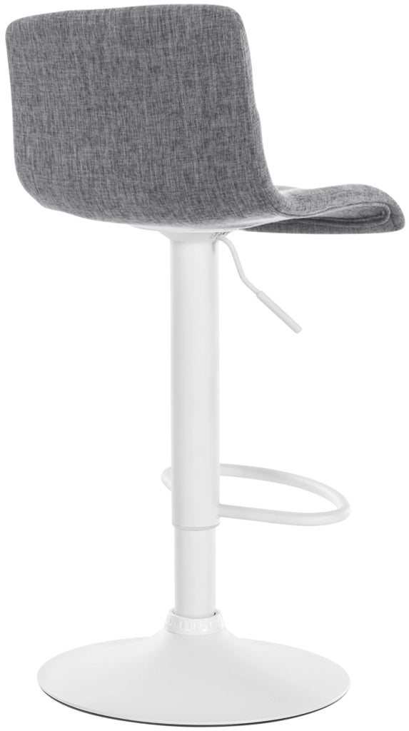 Sgabello HOVER in tessuto grigio chiaro,Metallo bianco opaco