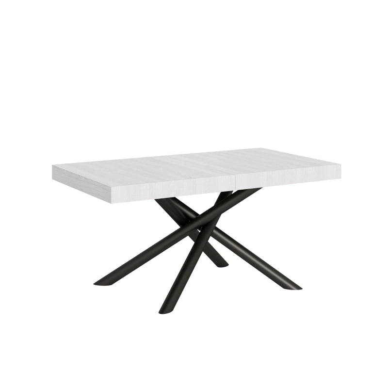 Tavolo allungabile 90x160/420 cm Famas telaio Antracite - Bianco Frassino