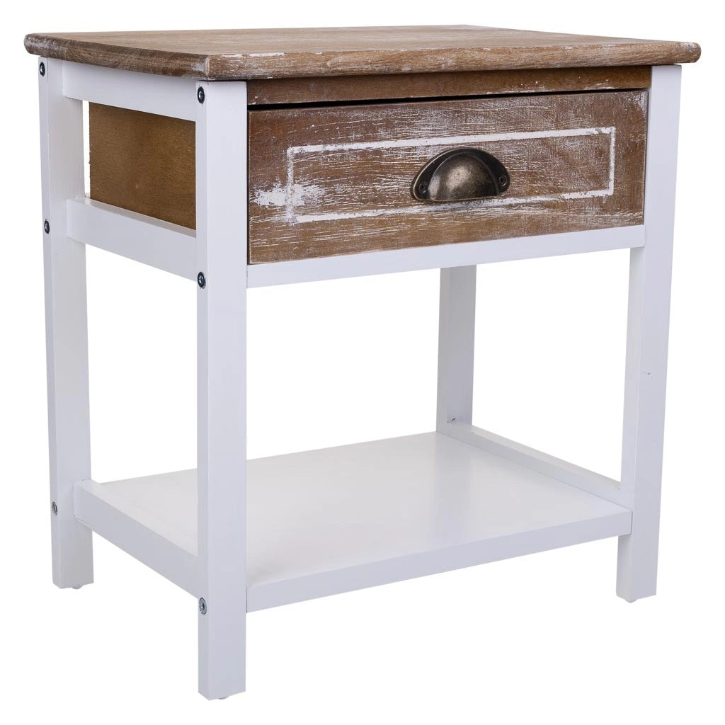 Comodino in legno bianco 40x29x42