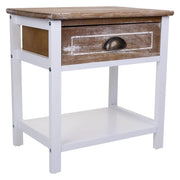 Comodino in legno bianco 40x29x42