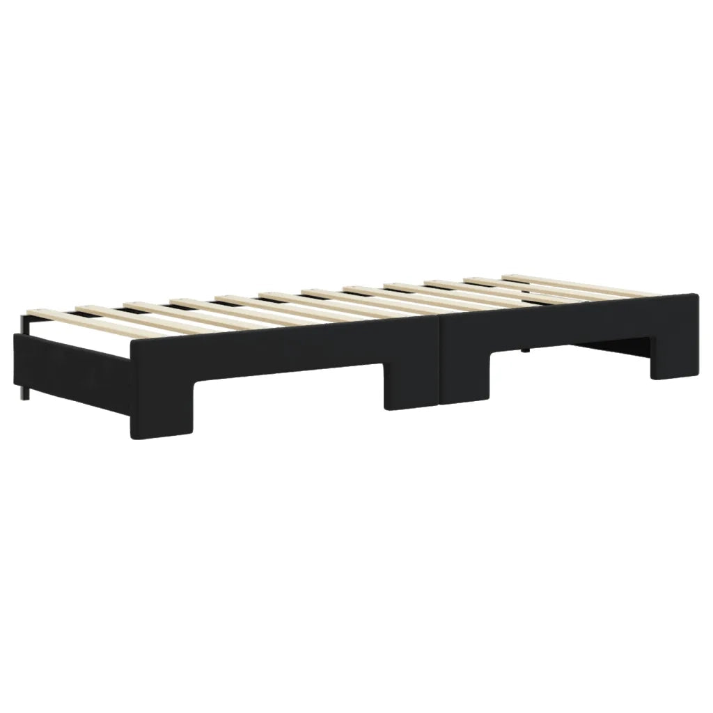 Divano Letto Estraibile con Cassetti-Sofa Letto-Daybed Nero 80x200 cm in Velluto 825195