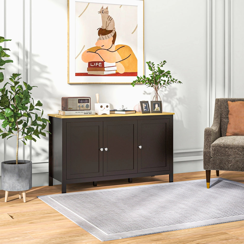 Armadio con 3 porte e 2 ripiani regolabili ¨C zephmum ¨C 120x40x70 cm nero