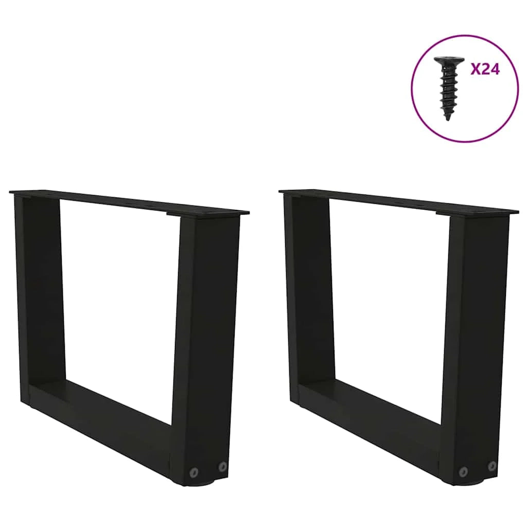 Set di 2 gambe geometriche per tavolino con piedini livellatori 50 x 30 cm finitura moderna in acciaio nero 02_0056896