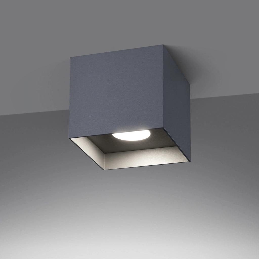 Faretto soffitto quadrato grigio 10cm GU10 10W Pure Lume
