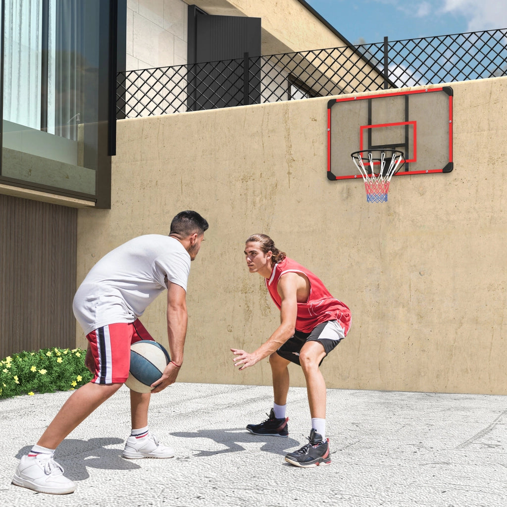 Canestro da basket da parete in acciaio, 113 x 61 x 72 cm, nero
