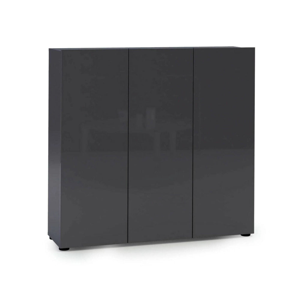 Scarpiera Stamira, Mobile portascarpe, Armadio da ingresso multiuso, Mobiletto per calzature, Made in Italy, 120x34h115 cm, Antracite