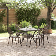 Set da pranzo da giardino in 5 pezzi in alluminio fuso bronzo