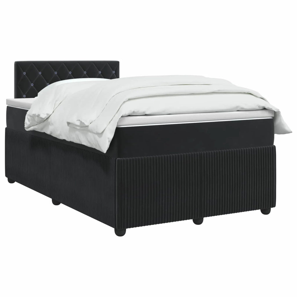 Letto box spring con materasso Nero 120 x 190 cm Velluto 3451633