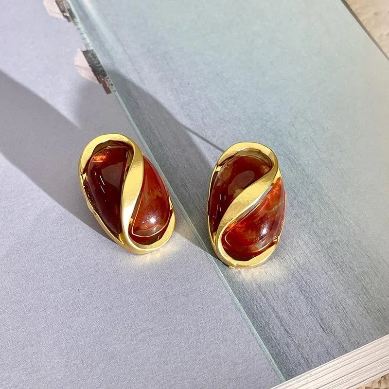Set vintage fatto a mano con perline di cristallo marrone: collana, orecchini e bracciale. Regalo di Natale o di compleanno.