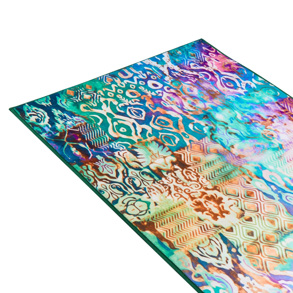 Tappeto a tessitura piana in stile boho orientale con vivace motivo stampato multicolore 80 x 150 cm