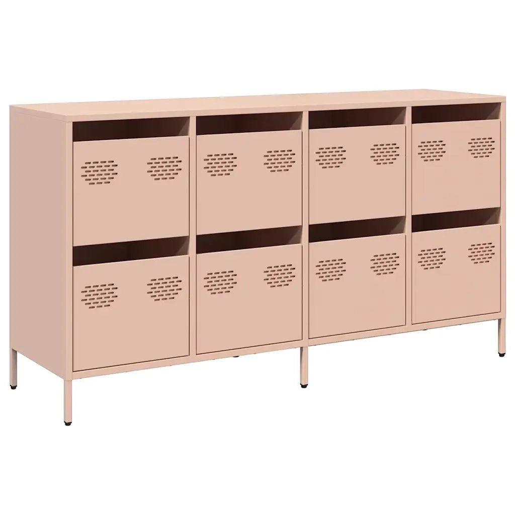 Credenza Rosa 135x39x73,5 cm in Acciaio Laminato a Freddo