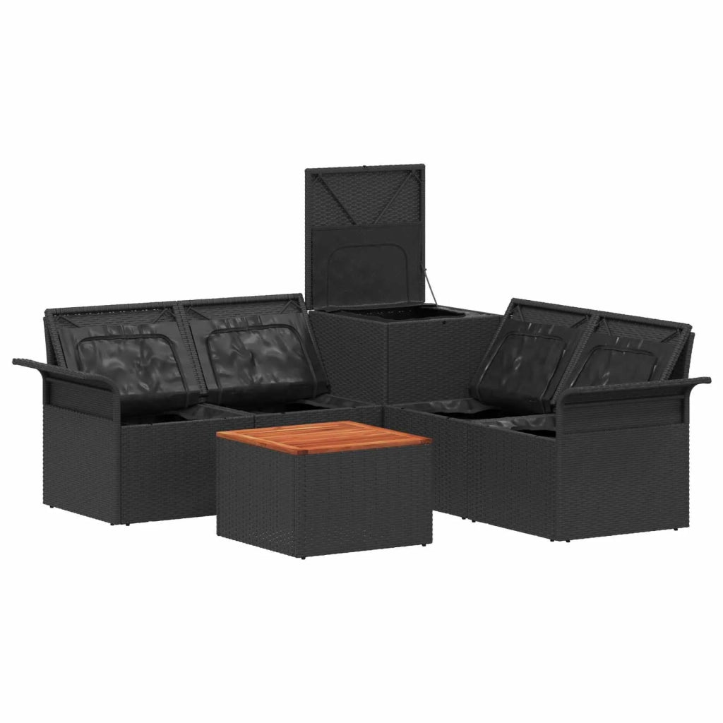 Set di divani 6 pz 4-Numero di posti Nero 3447073