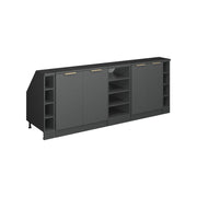 Mobile cucina sottotetto R-Line Antracite-oro/Antracite 210 cm Set di 5 carcasse armadio profondità 60 cm Vicco