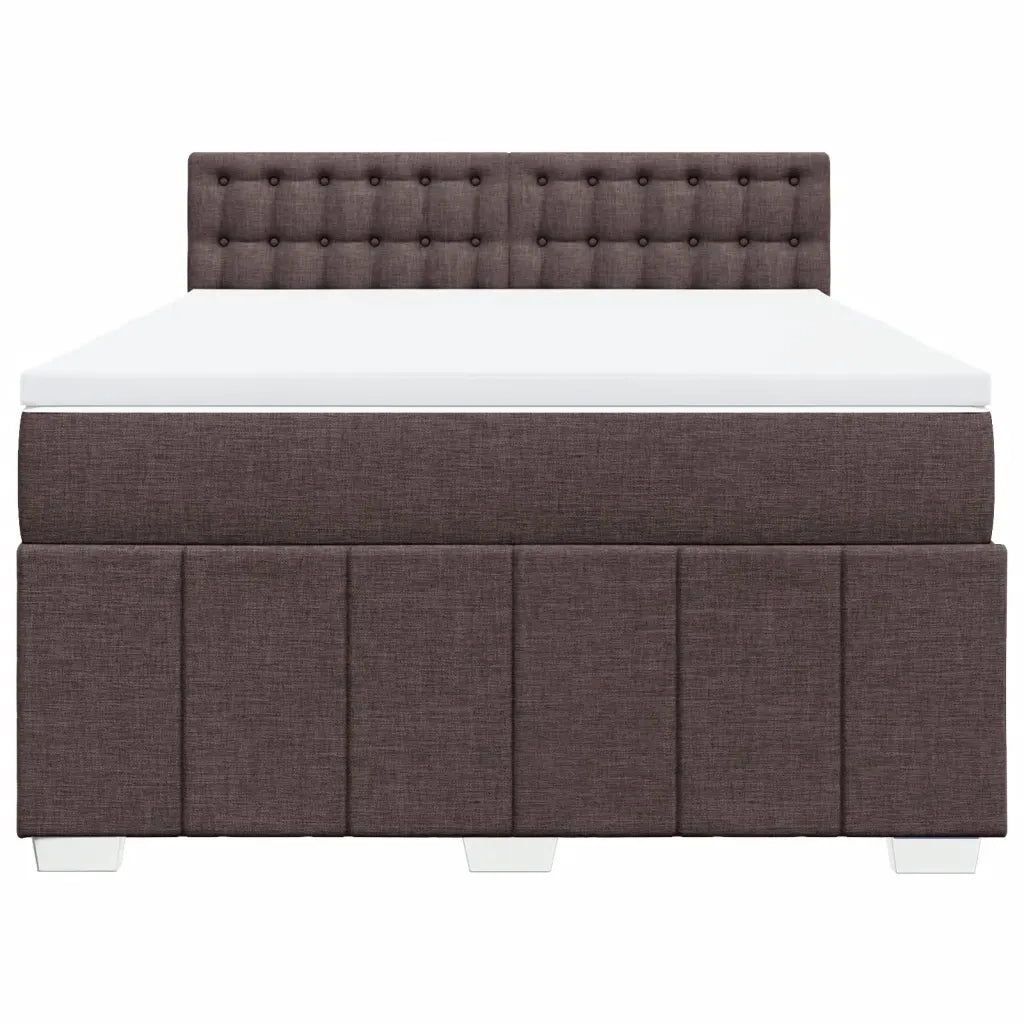 Giroletto a Molle con Materasso Marrone Scuro 140x200cm Tessuto