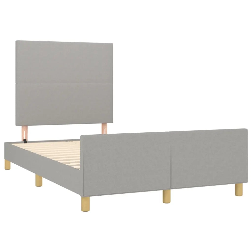 Letto matrimoniale | Letto per adulti | Giroletto senza Materasso Grigio Chiaro 120x190 cm in Tessuto