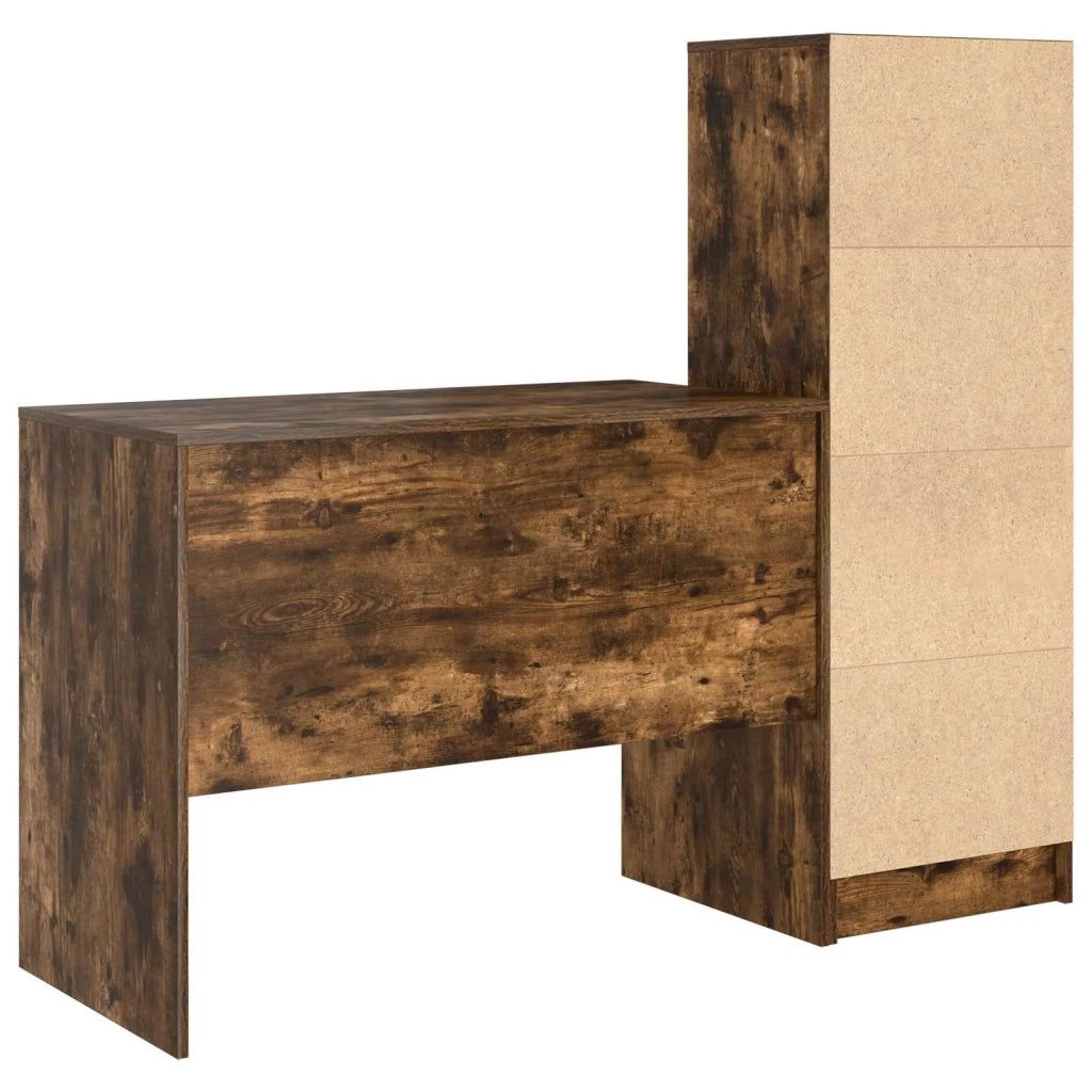 Scrivania con cassetto 2 pcs Rovere fumé 3337373