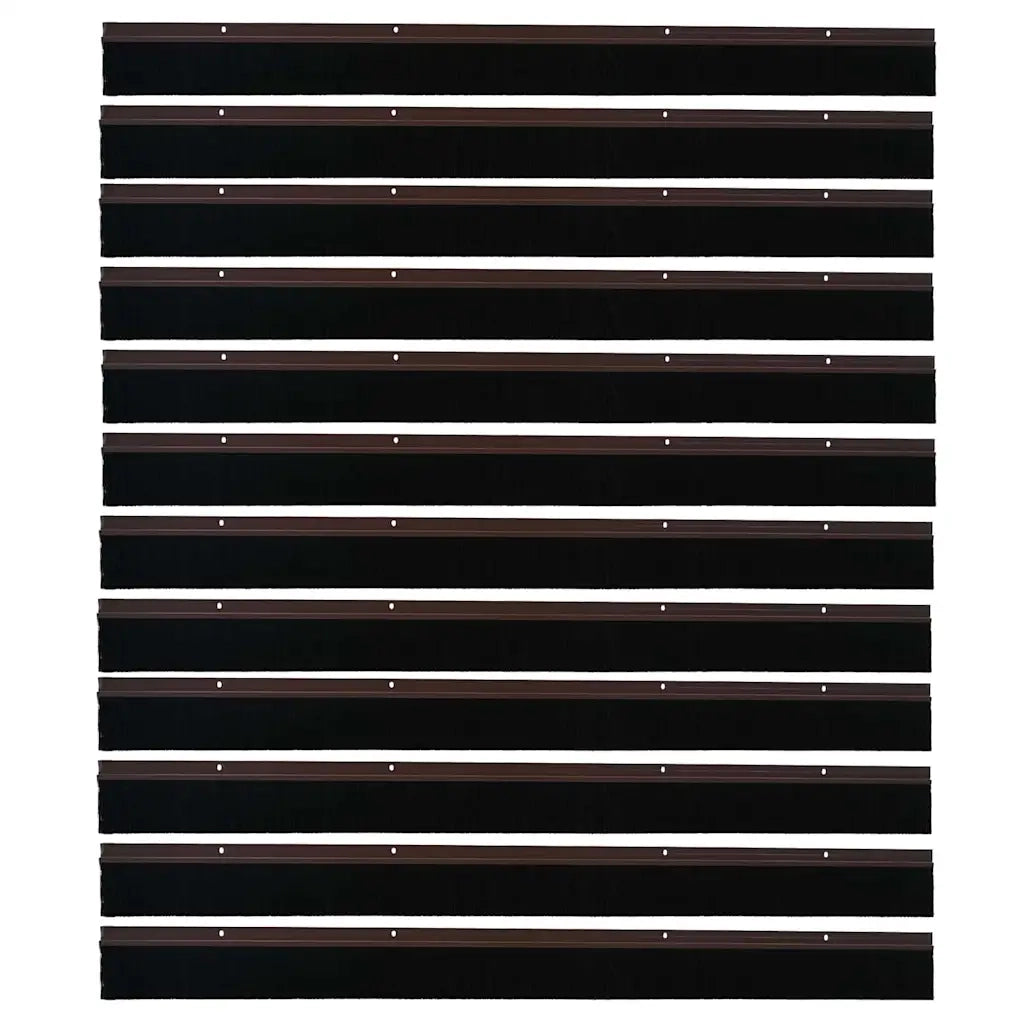 Spazzole per porte a vite 12 pcs Marrone 100 cm